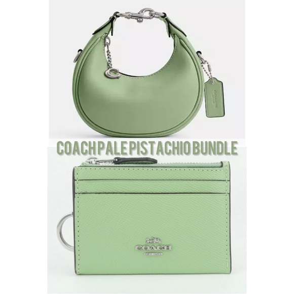 Coach Handbags - COPY - ⚡️FLASH SALE⚡️Coach Pale Pistachio / Silver Jonie Bag & Id Card Case
